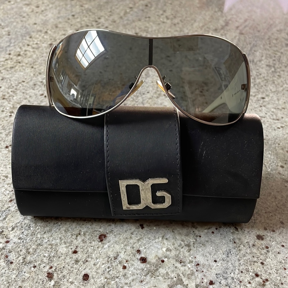 Dolce and Gabbana sunglasses. White with dark gray lenses